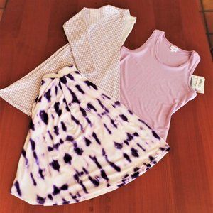 LULAROE! CAROLINE CARDIGAN,TANK TOP, MADISON SKIRT